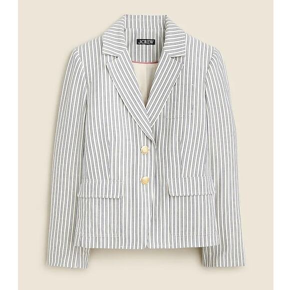 J.Crew Striped Shrunken-fit Blazer in Seersucker - Picture 1 of 8